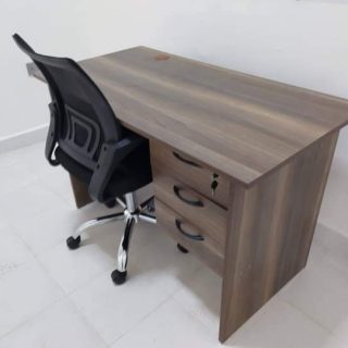 Study desk with lockable drawers and ergonomic seat