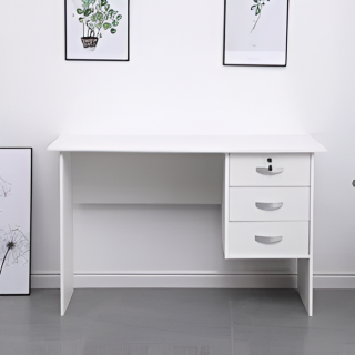 1200mm study desk with three drawers and lockable top drawer for organized workspace
